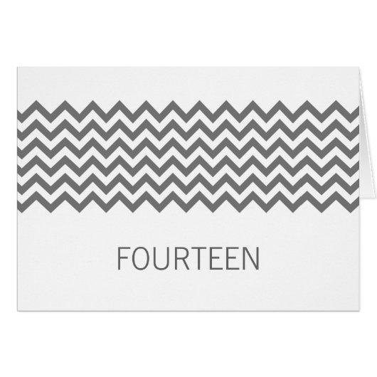 Carte de numéro de table Grey Simple Chevron (Devant horizontal)