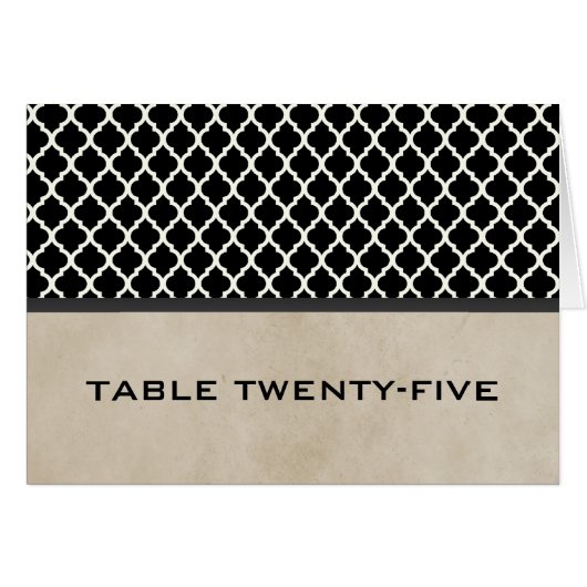 Carte de numéro de table gris chic Quatrefoil (Devant horizontal)