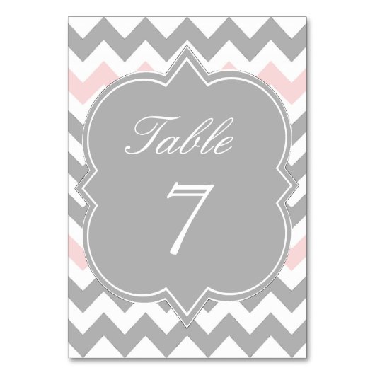 Carte de numéro de table gris rose (Par défaut)
