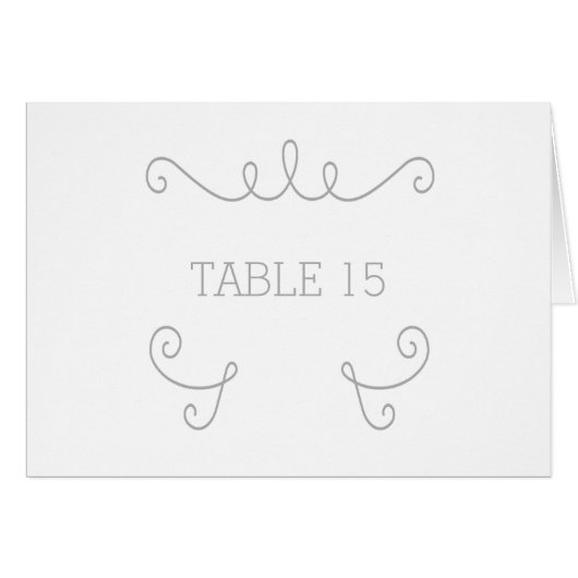 Carte de numéro de table Gris Whimsical Flouring (Devant horizontal)