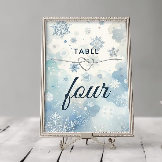 Carte de numéro de table Hiver Merveilleux