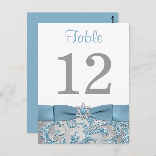 Carte de numéro de table IMPRIMÉE - Winter Wonderl (Devant / Derrière)