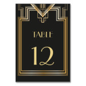 Carte de numéro de table inspirée de Great Gatsby (Dos)