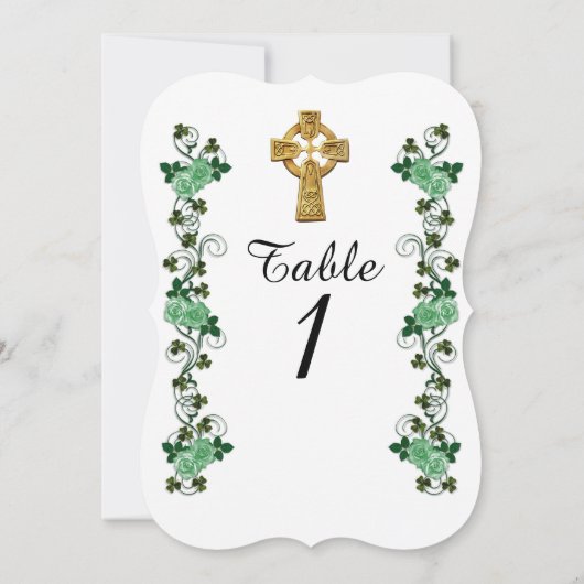 Carte de numéro de table Irish Celtic Cross (Dos)