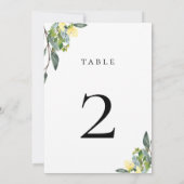 Carte de numéro de table jaune bleu foncé (Dos)