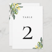 Carte de numéro de table jaune bleu foncé (Devant / Derrière)