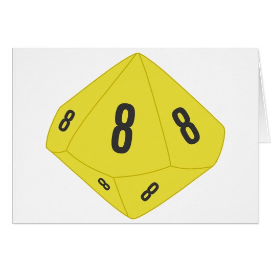 Carte de numéro de table Jaune D10 (Devant horizontal)