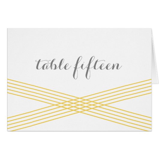 Carte de numéro de table Jaune moderne (Devant horizontal)