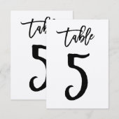 Carte de numéro de table kraft à lettres manuscrit (Devant / Derrière)