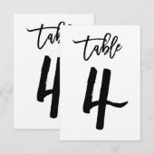 Carte de numéro de table kraft à lettres manuscrit (Devant / Derrière)