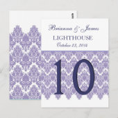 Carte de numéro de table Lavender Purple Mariage d (Devant / Derrière)
