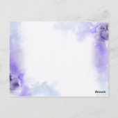 Carte de numéro de table Lavenders and White Rose (Dos)