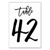 Carte de numéro de table lettres main chic | Table (Dos)