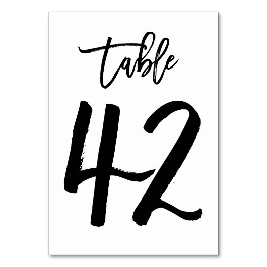 Carte de numéro de table lettres main chic | Table (Par défaut)