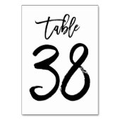 Carte de numéro de table lettres main chic | Table (Dos)