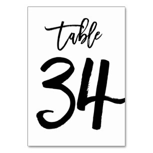 Carte de numéro de table lettres main chic   Table