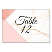 Carte de numéro de table | Marbre moderne (Dos)