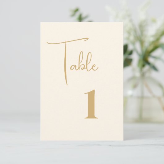Carte de numéro de table mariage (Debout devant)