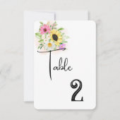 Carte de numéro de table mariage (Devant)