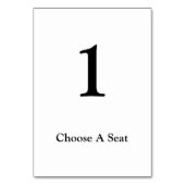 Carte de numéro de table Mariage blanc/noir (Dos)