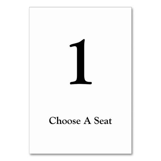 Carte de numéro de table Mariage blanc/noir (Dos)