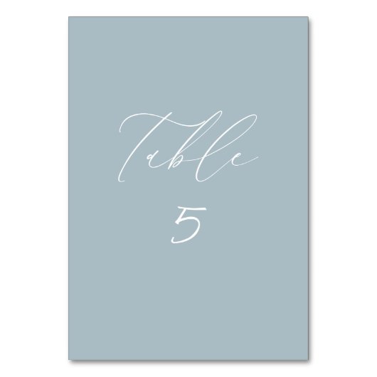Carte de numéro de table Mariage bleu blanc et ble (Par défaut)
