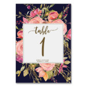 carte de numéro de table mariage boho floral marin (Dos)