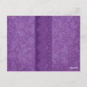 Carte de numéro de table Mariage damassé blanc vio (Dos)