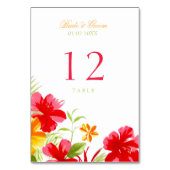 Carte de numéro de table Mariage de l'Hibiscus tro (Dos)