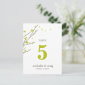 Carte de numéro de table Mariage de succursales en (Debout devant)