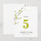 Carte de numéro de table Mariage de succursales en (Devant / Derrière)