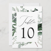 Carte de numéro de table Mariage de verdure abonda (Devant)