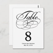 Carte de numéro de table Mariage des  de fentes ma (Devant / Derrière)