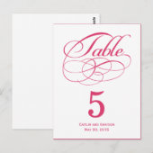 Carte de numéro de table Mariage des de fentes ma (Devant / Derrière)