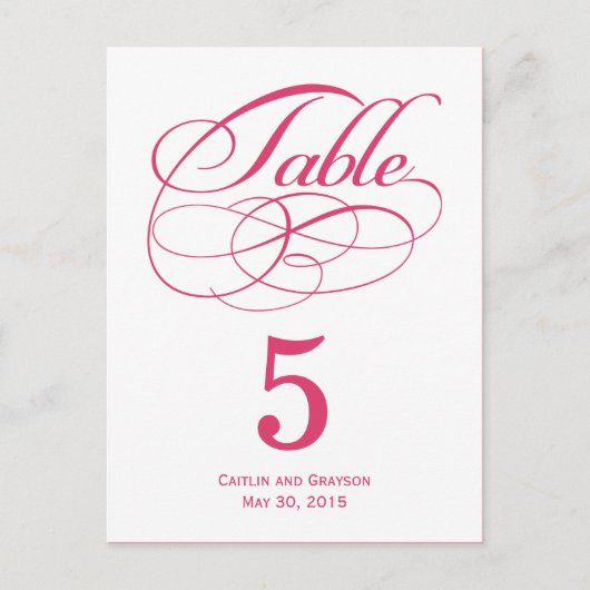 Carte de numéro de table Mariage des de fentes ma (Devant)