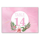 Carte de numéro de table Mariage d'orchidée rose (Dos)