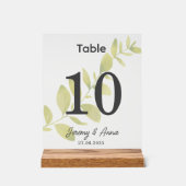 Carte de numéro de table Mariage floral aquarelle (Recto)