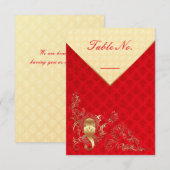 Carte de numéro de table - Mariage indien (Devant / Derrière)