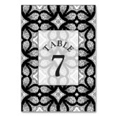 Carte de numéro de table Mariage noir et blanc (Dos)