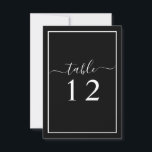 Carte de numéro de table Mariage noir et blanc<br><div class="desc">Je suis fier de tous mes designs, Si vous avez des questions, si vous voulez des modifications personnalisées à la conception, ou si vous voulez des éléments de coordination pour correspondre et avoir besoin de moi pour le créer, s'il vous plaît contacter Megan avec Emma Sue Bow-tique directement à megan@emmasuebowtique.com....</div>