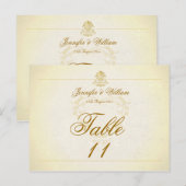 Carte de numéro de table mariage papier de parchem (Devant / Derrière)