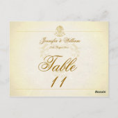 Carte de numéro de table mariage papier de parchem (Dos)