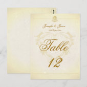 Carte de numéro de table mariage papier de parchem (Devant / Derrière)