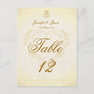 Carte de numéro de table mariage papier de parchem