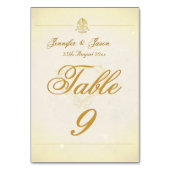 Carte de numéro de table mariage papier de parchem (Dos)