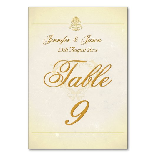 Carte de numéro de table mariage papier de parchem (Par défaut)