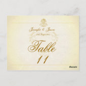 Carte de numéro de table mariage papier de parchem (Dos)