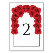 Carte de numéro de table Mariage Red Roses (Par défaut)