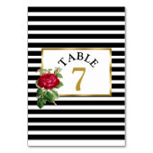 Carte de numéro de table Mariage Red Roses (Dos)
