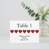 Carte de numéro de table mariage | Script noir (Debout devant)